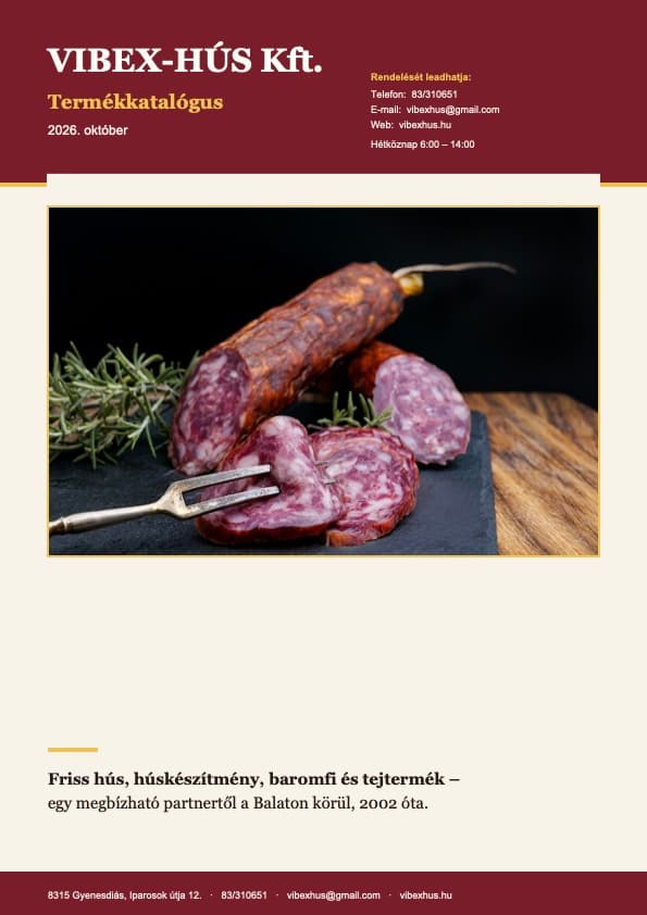 Termékkatalógus borítója